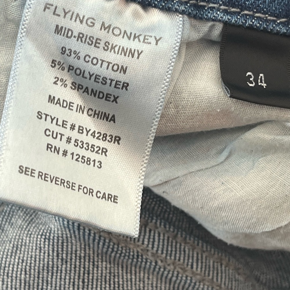 Flying Monkey Dark, mid rise  Blue Skinny Jeans - Picture 5 of 6